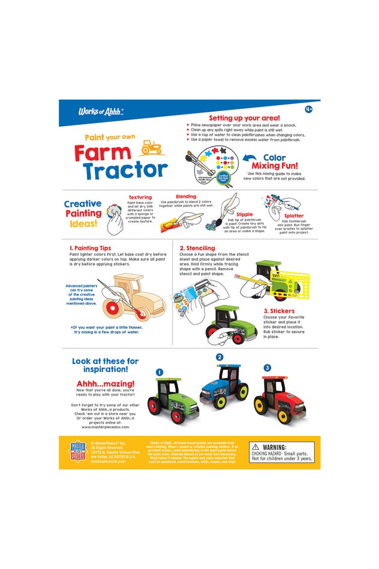 Farm Tractor Wood Craft & Paint Kit, Alternate, color, Multicolor
