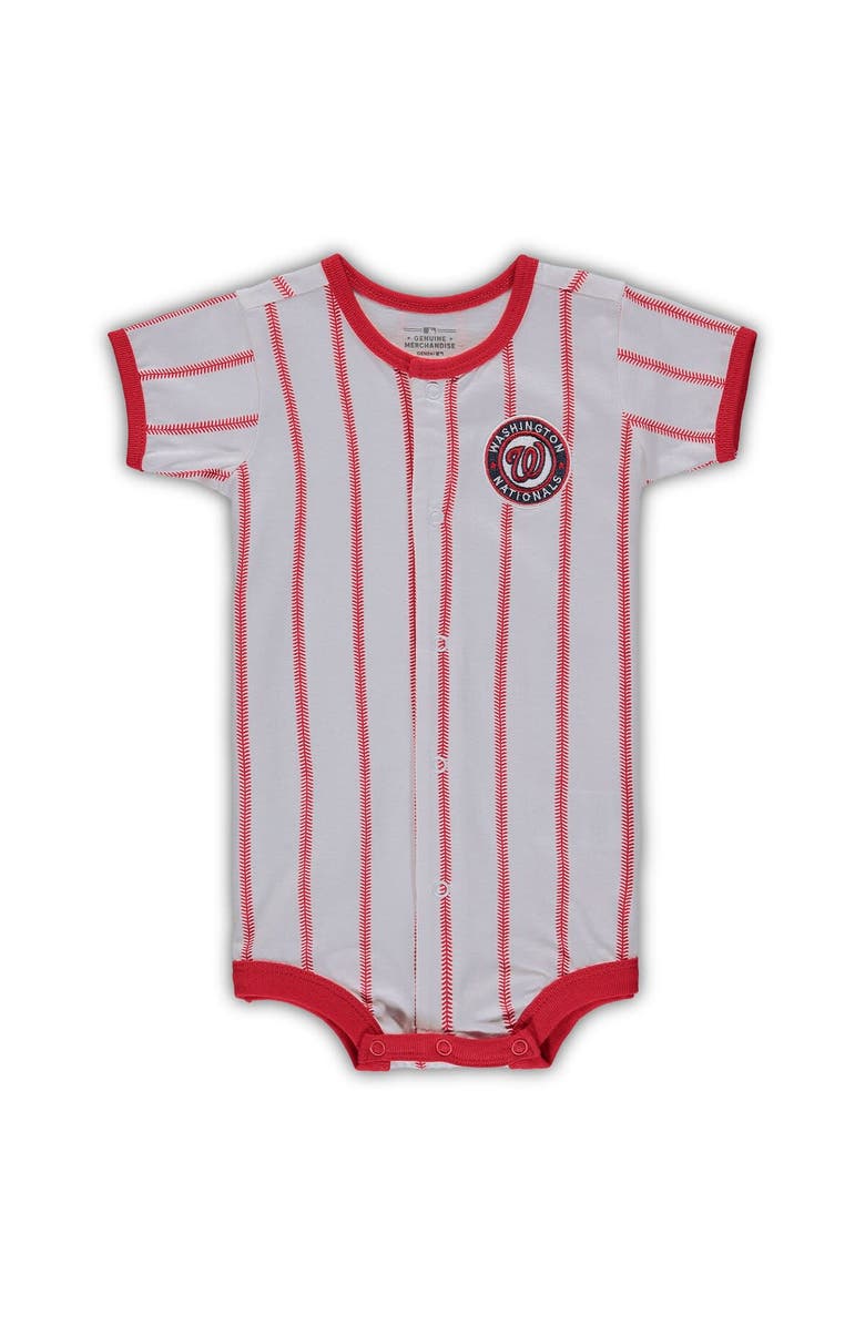 Outerstuff Infant White Washington Nationals Pinstripe Power Hitter Coverall, Alternate, color, White