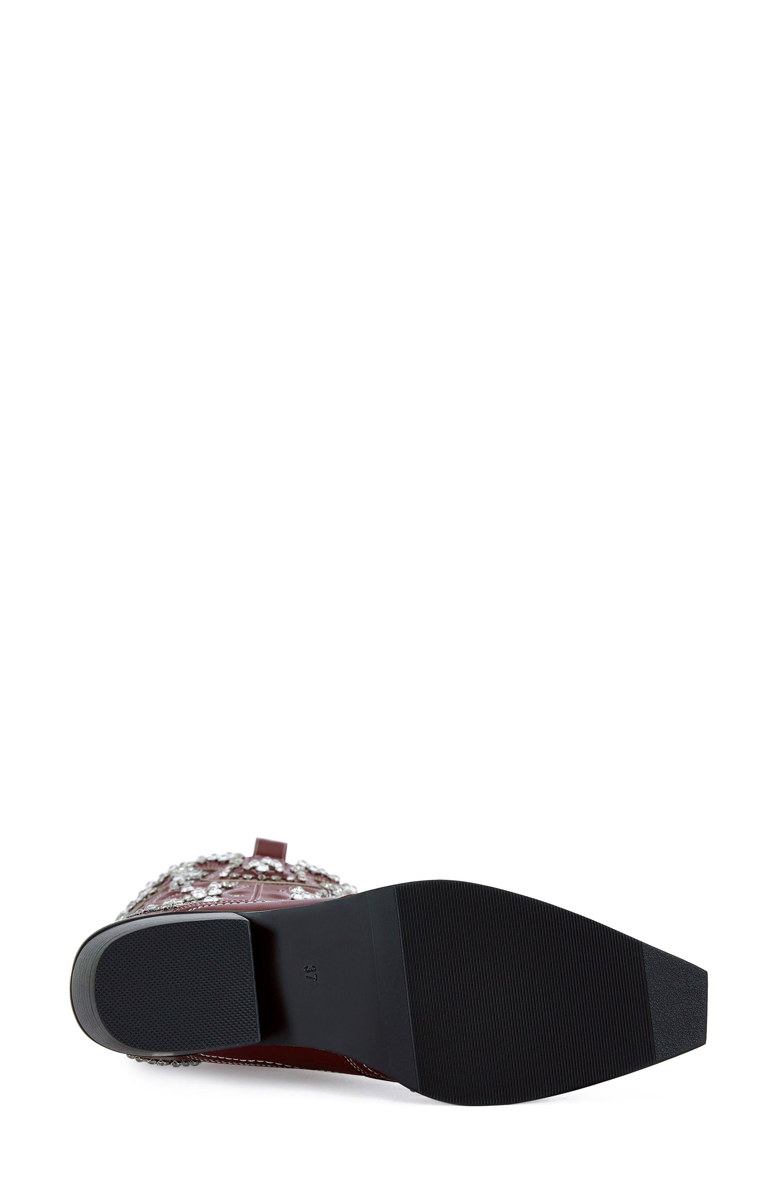 AZALEA WANG Maisie Embellished Western Boot, Alternate, color, Red