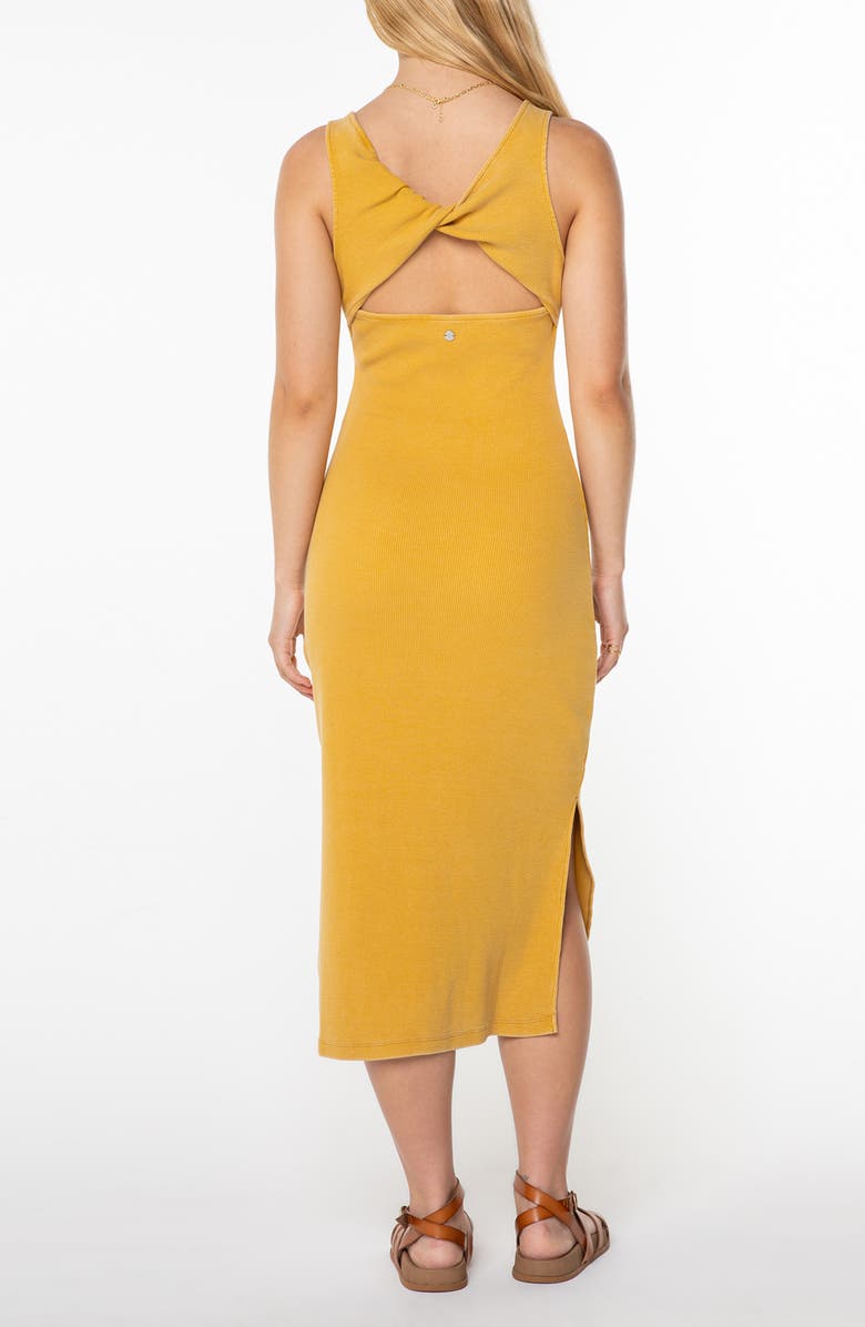 Roxy City Lights Tank Midi Dress, Alternate, color, Amber Gold Solid