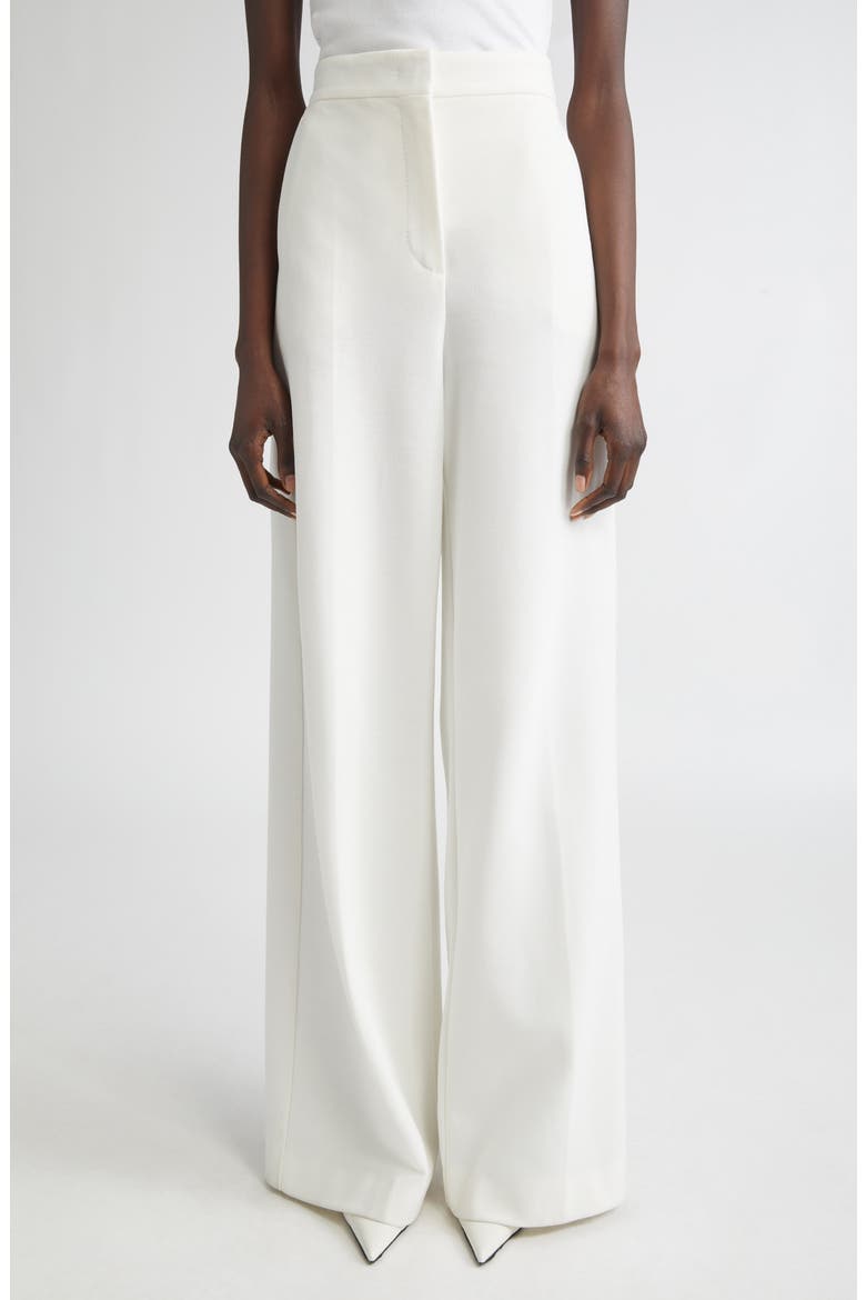 Ponte Knit Wide Leg Pants, Main, color, WHITE