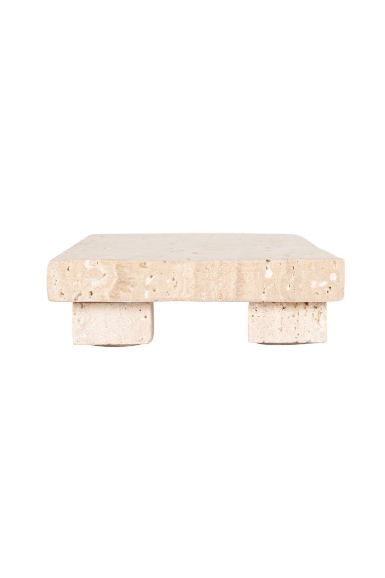 Scandinavian Travertine Footed Charcuterie Board, Beige, Alternate, color, Natural