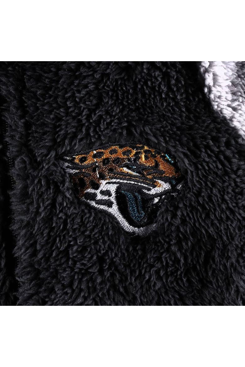 Newborn & Infant Black/Gray Jacksonville Jaguars Game Nap Teddy Fleece Bunting Full-Zip Sleeper, Alternate, color, Black