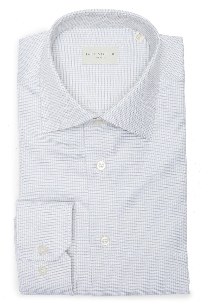 Mini Houndstooth Cotton Dress Shirt, Main, color, SAGE