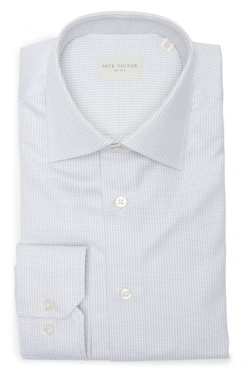Mini Houndstooth Cotton Dress Shirt