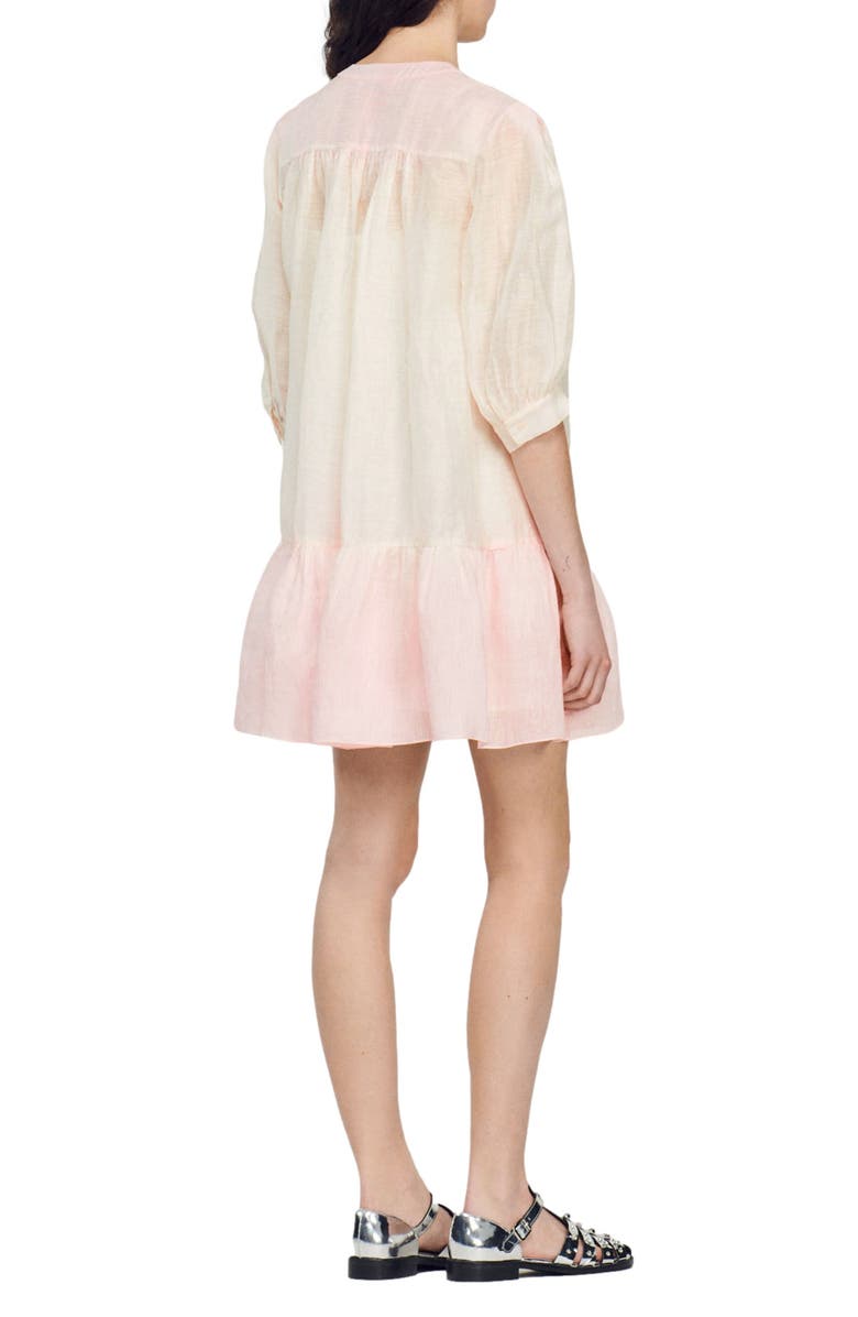 SANDRO Yarely Linen Blend Shift Dress, Alternate, color, Multicolore