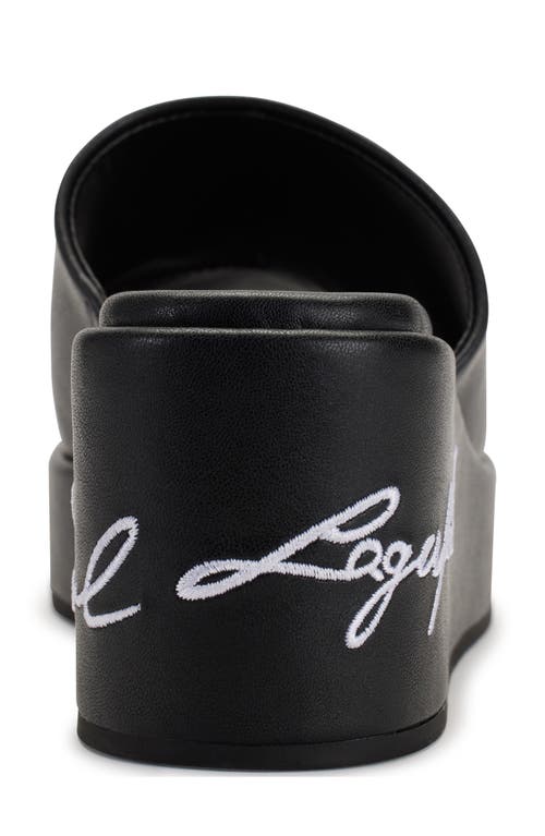 Karl Lagerfeld Women's Calvina Logo Wedge Heel Platform Sandals In Black