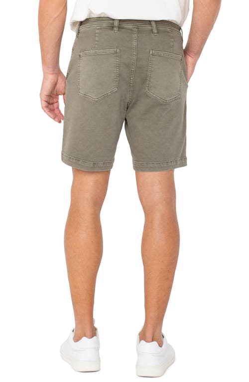 Liverpool Los Angeles Stretch Cotton Shorts In Pewter Green