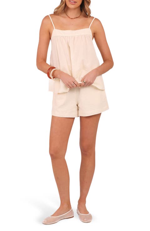 Poppy Textured Cotton Blend Camisole & Shorts Set