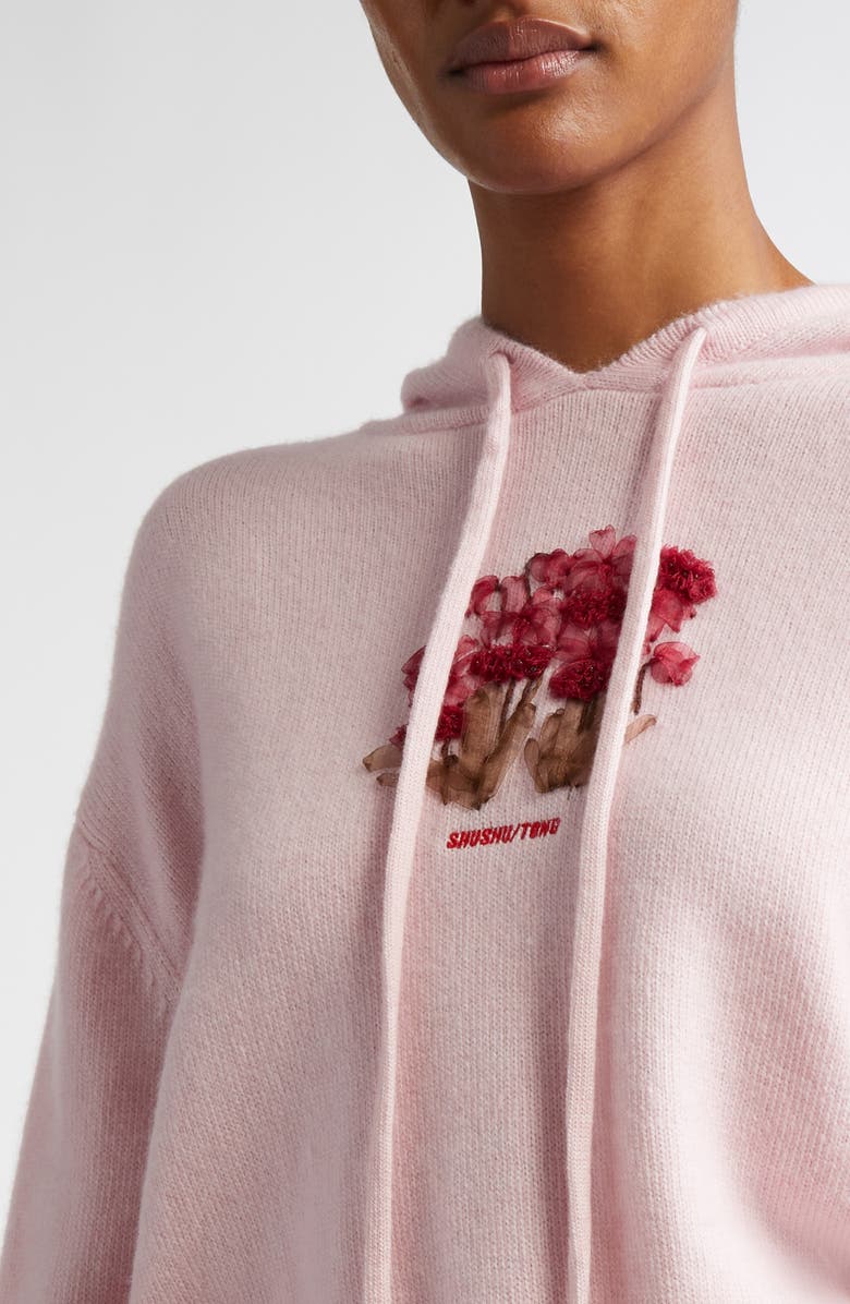 Shushu/Tong Floral Embroidered Sweater Hoodie, Alternate, color, 