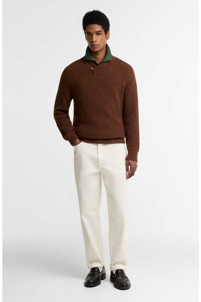 Essential Fleck Shawl Collar Sweater, Alternate, color, BRACKEN