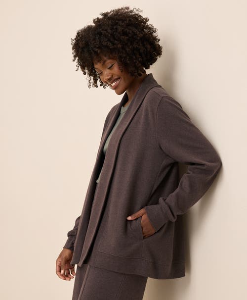 Pact Airplane Short Drape Cardigan In Purple