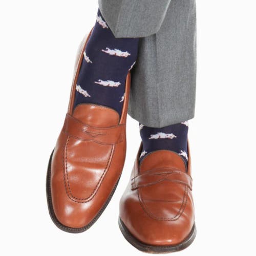 Trafalgar Penelope's Flying Pigs Over The Calf Mercerized Cotton Novelty Socks