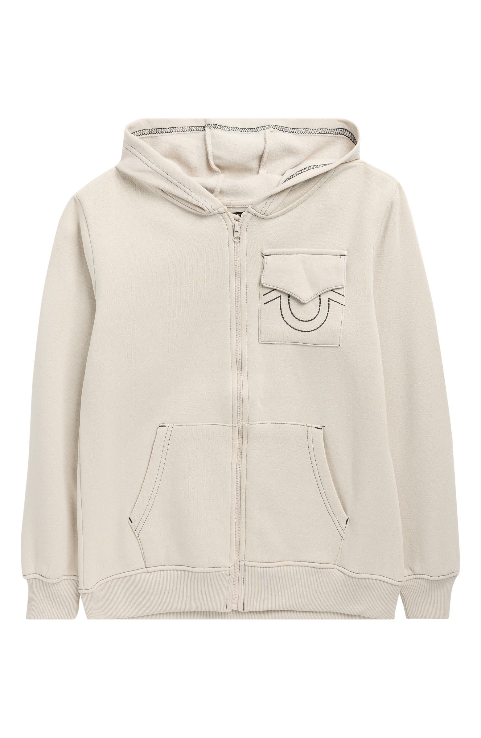 True Religion Kids' Logo Puff Ink Zip-Up Hoodie | Nordstromrack