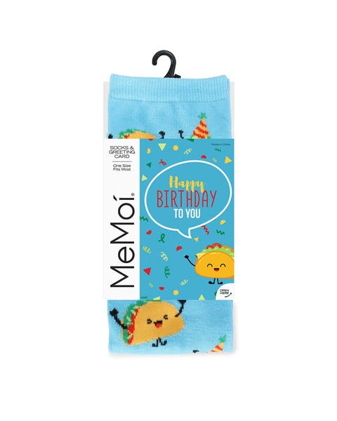 Big Kid's Have a FantasTACO Birthday Greeting Card Crew Socks