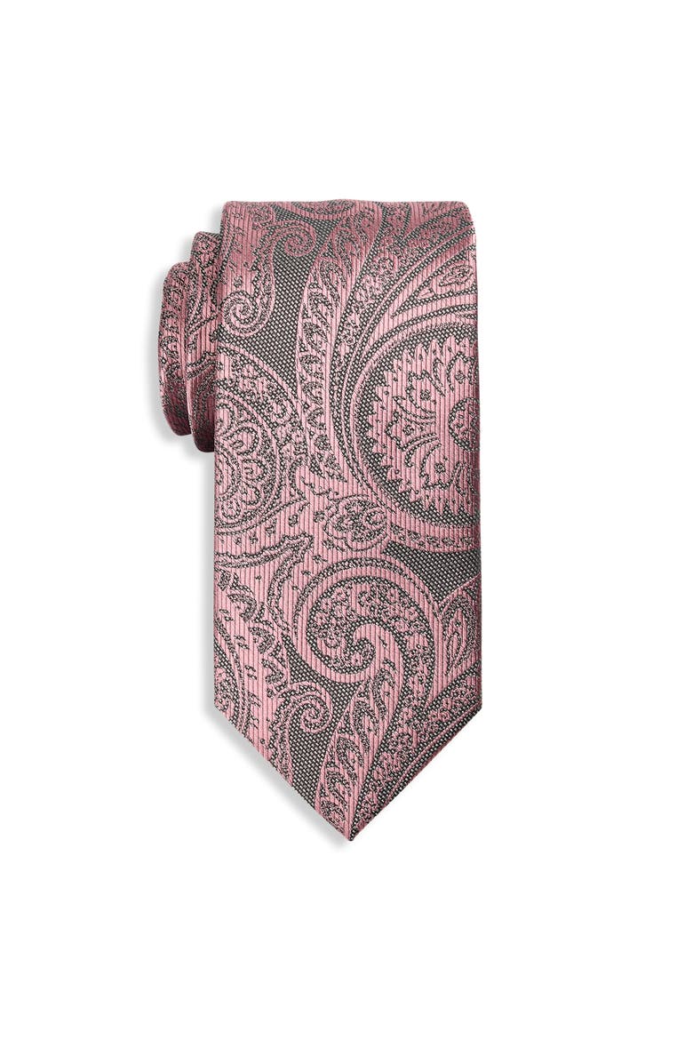 Big & Tall Galena Paisley Tie, Main, color, PINK