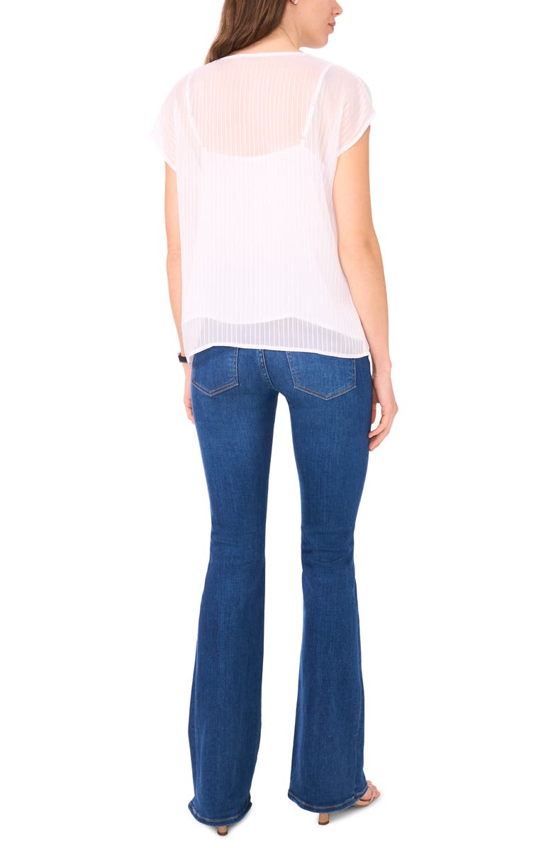 Halogen<sup>®</sup> Sheer Stripe Popover Top, Alternate, color, Bright White