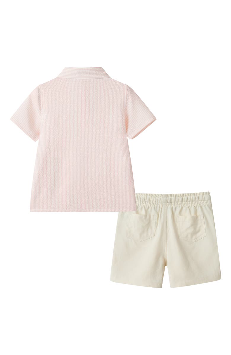 Andy & Evan Kids' Seersucker Shirt & Shorts Set, Alternate, color, Orange