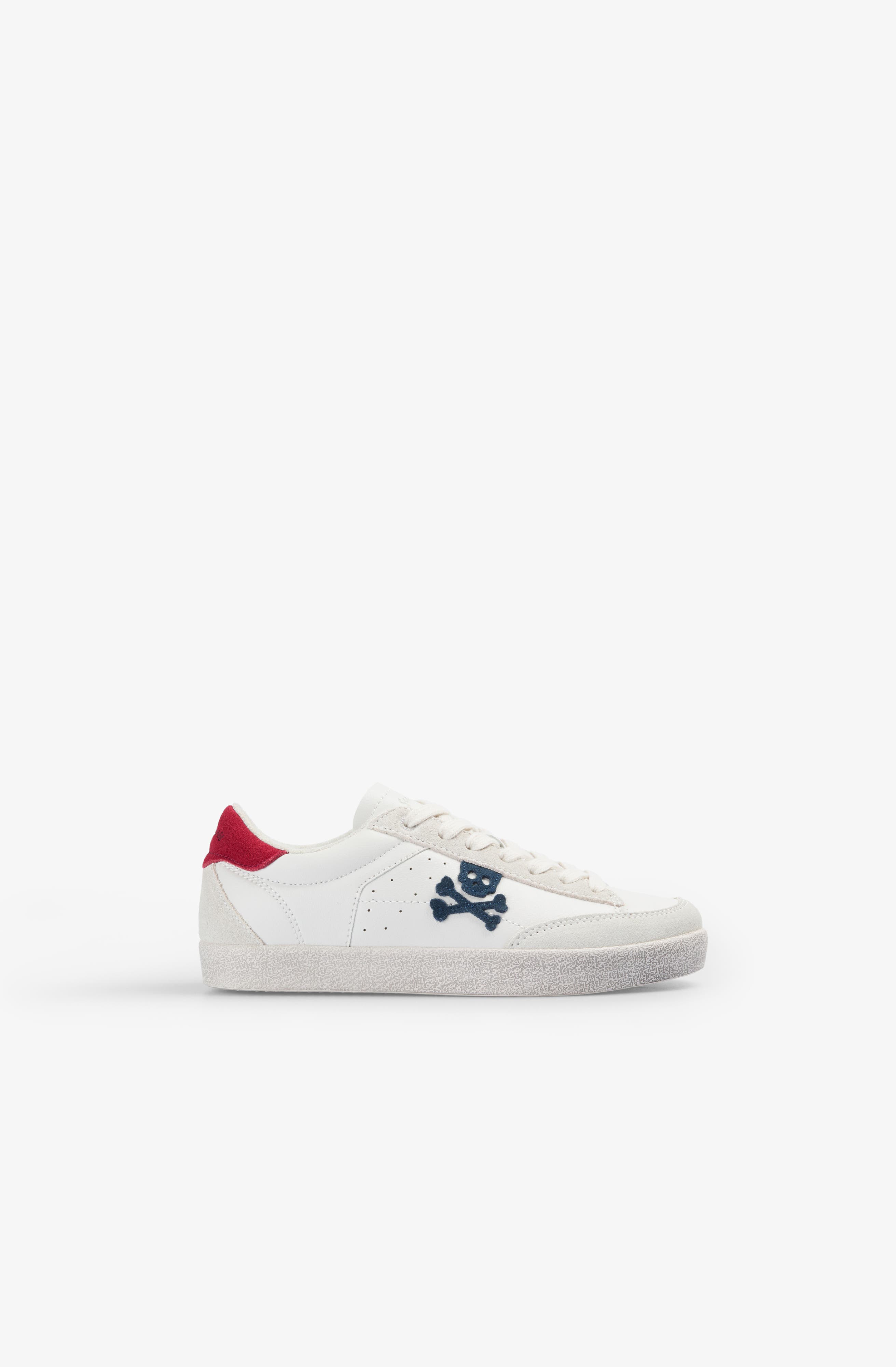 Calavera Contrast Sneakers, Alternate, color, WhiteRed