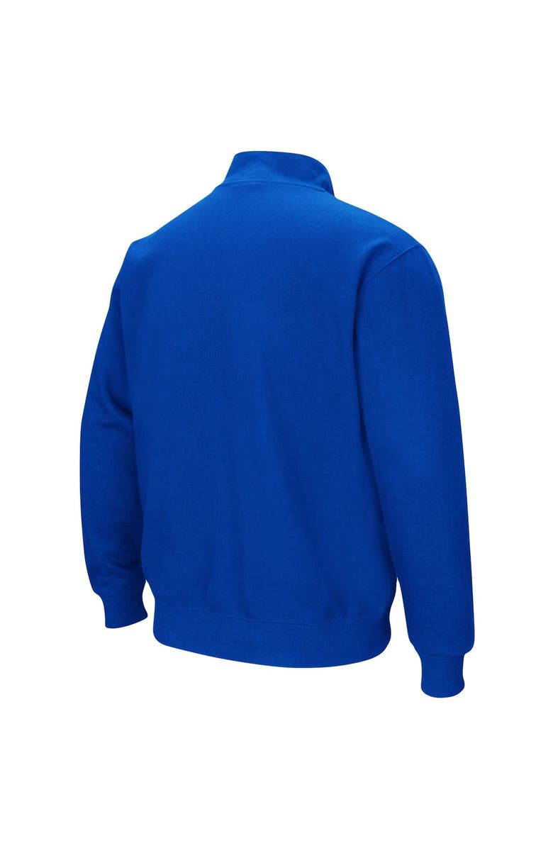 COLOSSEUM Men's Colosseum Royal Delaware Fightin' Blue Hens Tortugas Logo Quarter-Zip Pullover Jacket, Alternate, color, Royal