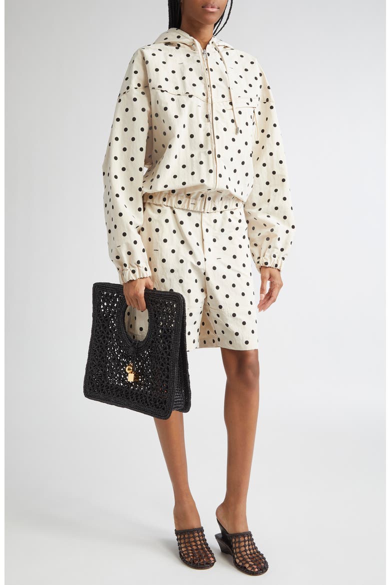 The Bateau Polka Dot Windbreaker, Alternate, color, PRINT DOTS LOGO OFF-WHITE
