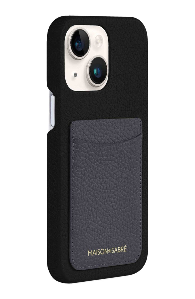MAISON de SABRÉ Card Phone Case, Alternate, color, Graphite Caviar