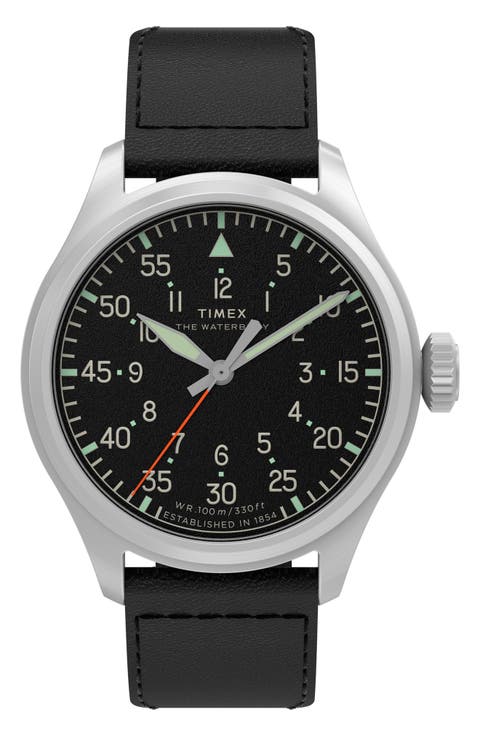 Waterbury Ace41mm Leather Strap Watch