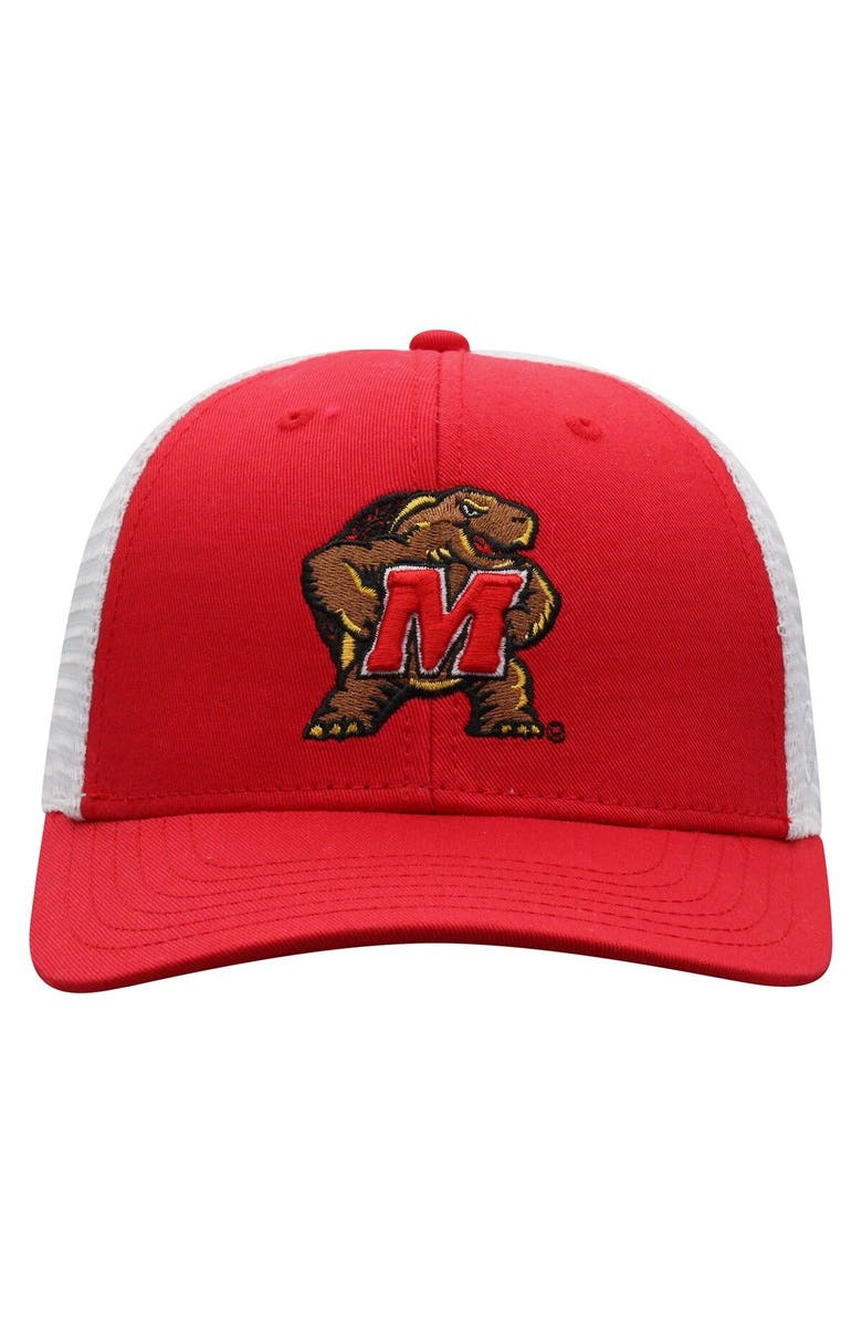 TOP OF THE WORLD Men's Top of the World Red/White Maryland Terrapins Trucker Snapback Hat, Alternate, color, Red