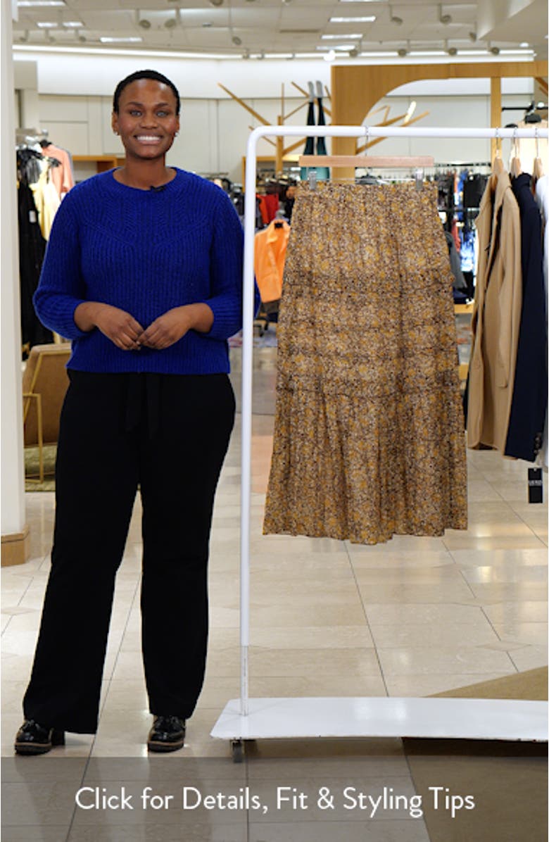 Volomia Mixed Print Tiered Cotton Maxi Skirt, sales video thumbnail