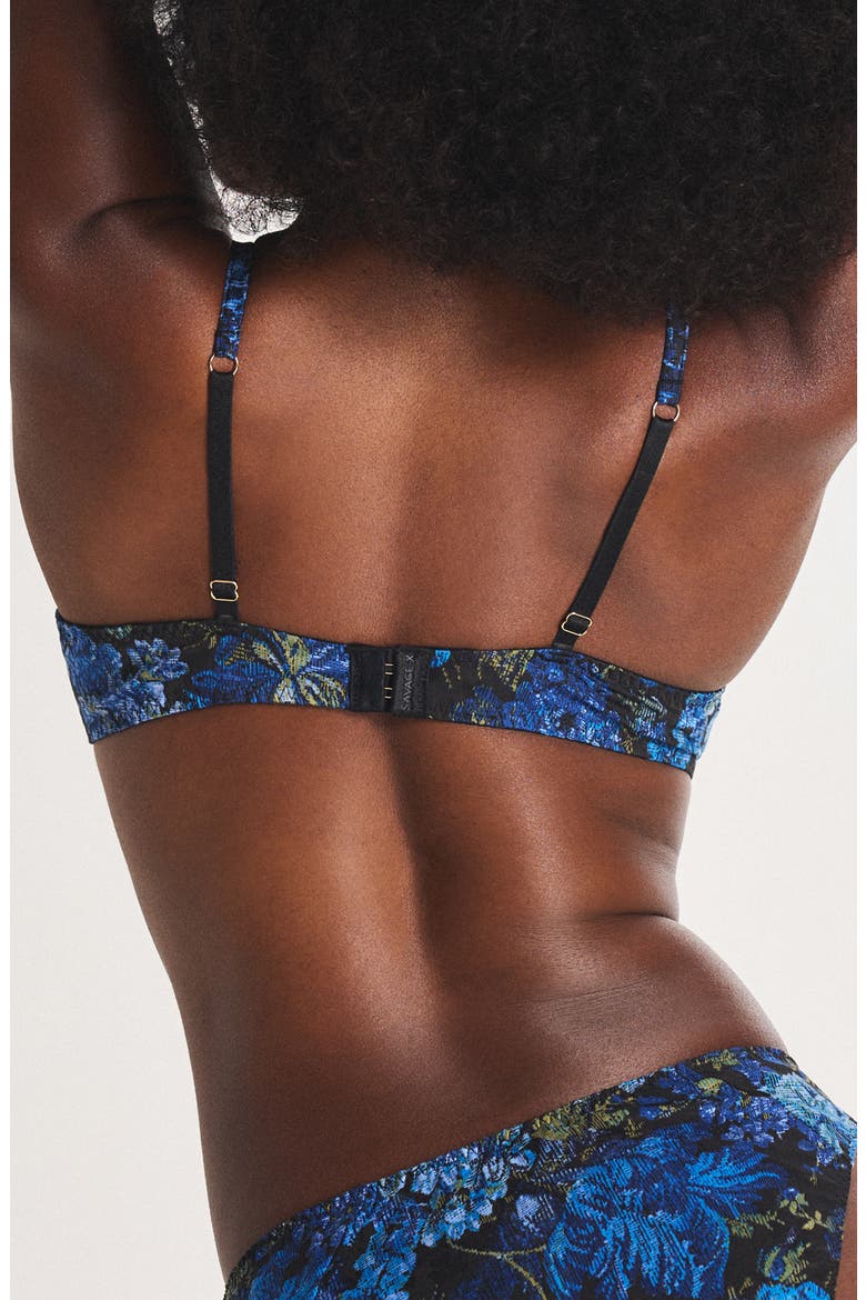 Floral Rush Plunge Push-Up Bra, Alternate, color, BLACK CAVIAR TAPESTRY PRINT