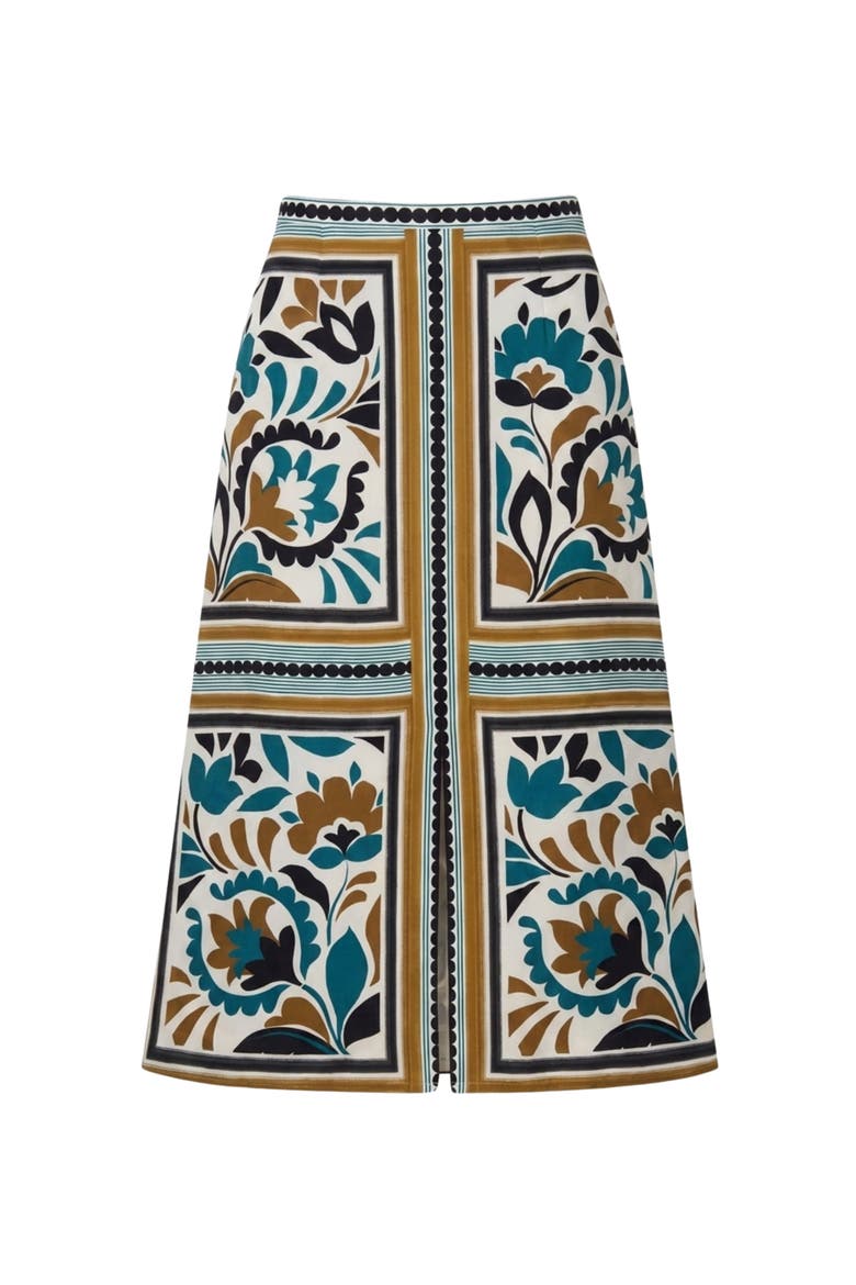 Clara Crepe Printed Midi Skirt, Main, color, Stained Glass Floral