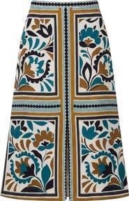 Cartolina Clara Crepe Printed Midi Skirt