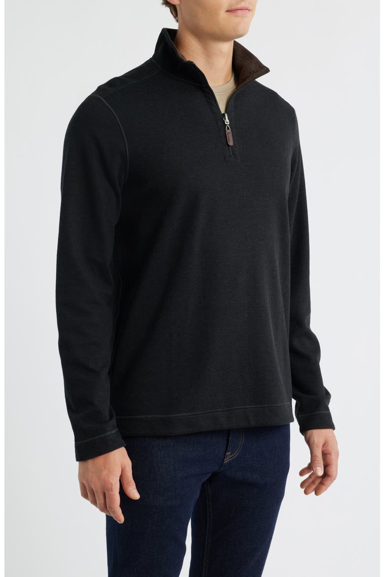 Icon Reversible Quarter Zip, Alternate, color, CHARCOAL/ BROWN