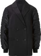 AllSaints Lorna Ruched Sleeve Cotton Jacket