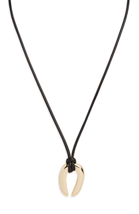 Serena Upside Down Horseshoe Pendant Cord Necklace