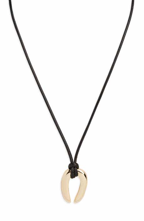 Serena Upside Down Horseshoe Pendant Cord Necklace