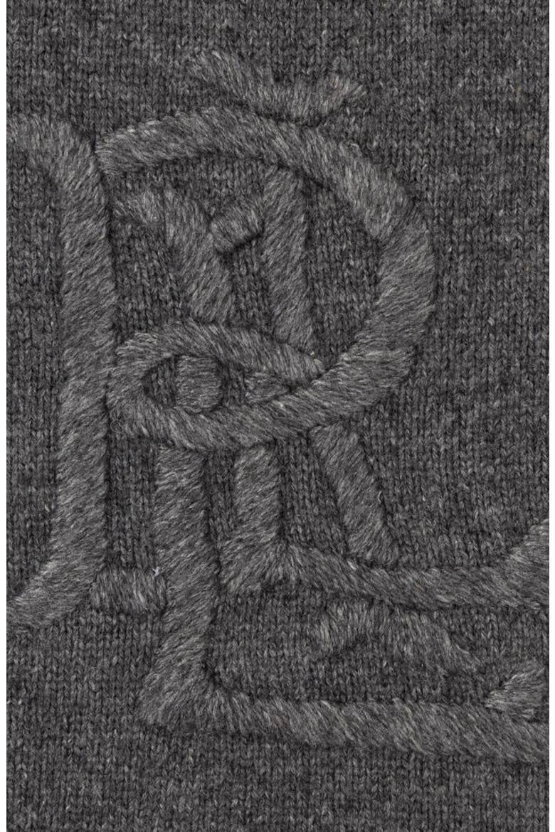 Embroidered Logo Scarf, Alternate, color, CHARCOAL HEATHER