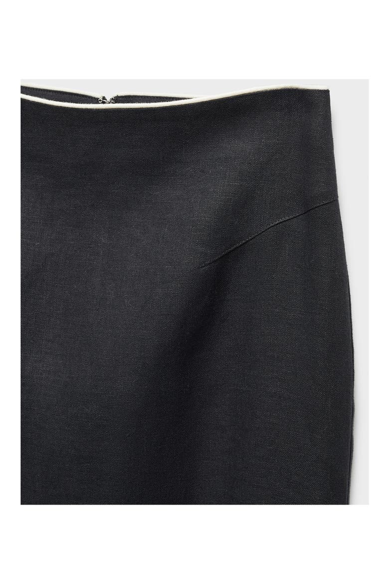 Back Slit Linen Skirt, Alternate, color, BLACK
