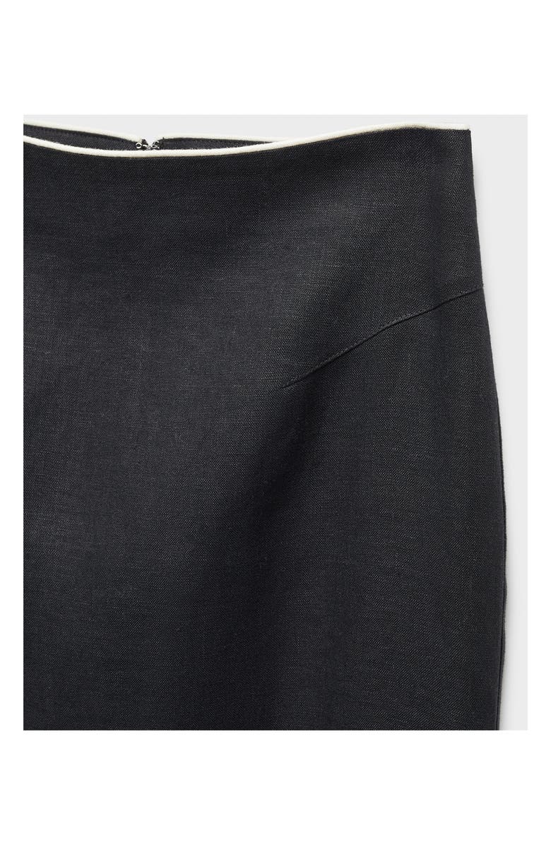 MANGO Back Slit Linen Skirt, Alternate, color, 
