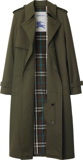 Burberry Long Cotton Blend Trench Coat | Nordstrom