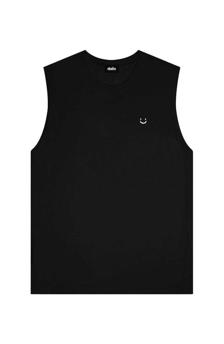 Dalix Mens Lil Smile Muscle Tank, Main, color, Black