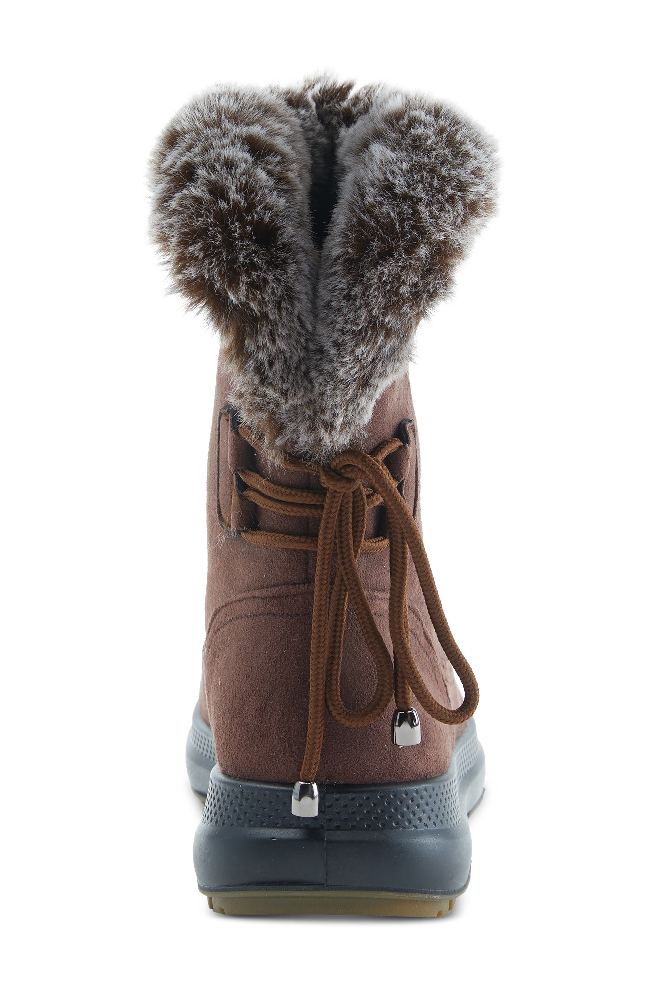 Flexus by Spring Step Snowbird Waterproof Faux Fur Lined Boot, Alternate, color, Brown