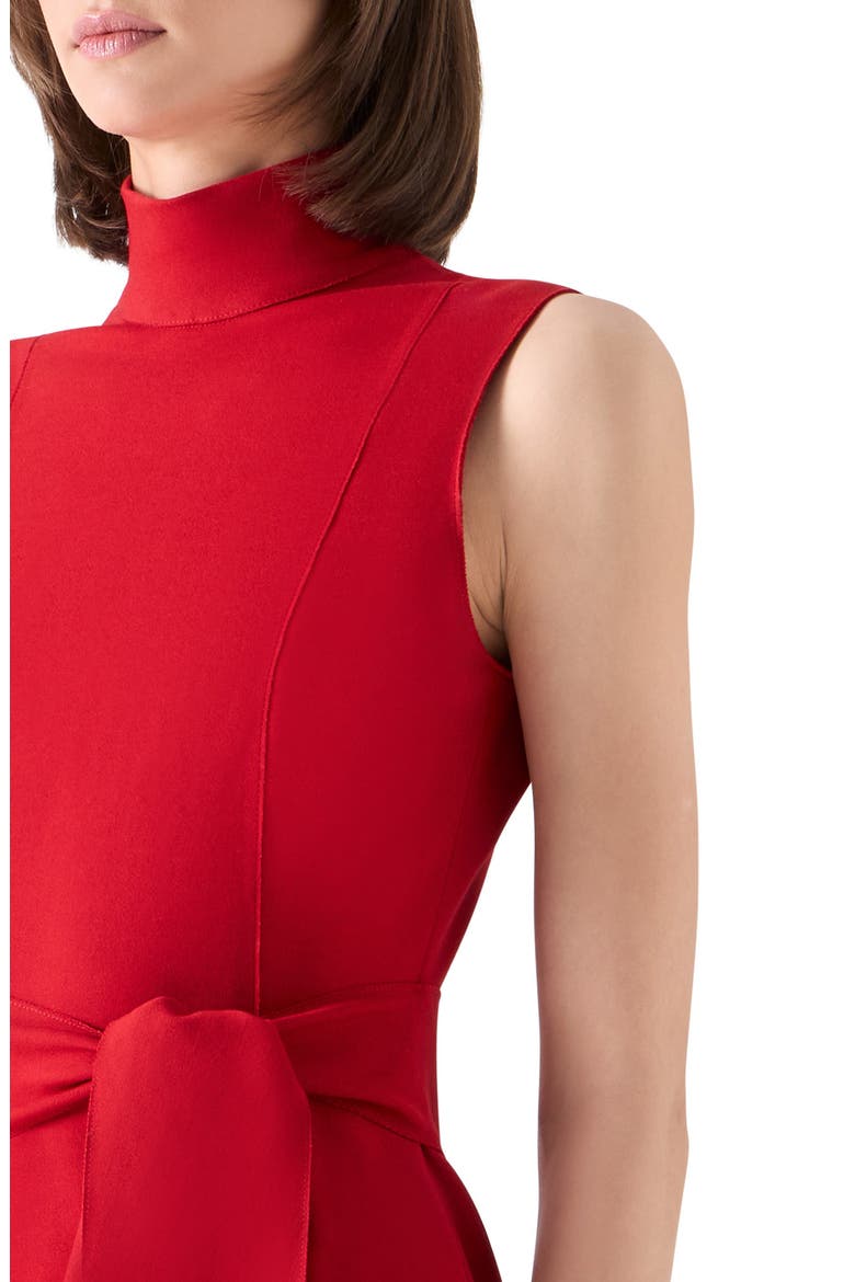 Signature Jersey Mock Neck Midi Dress, Alternate, color, RUSTY RED