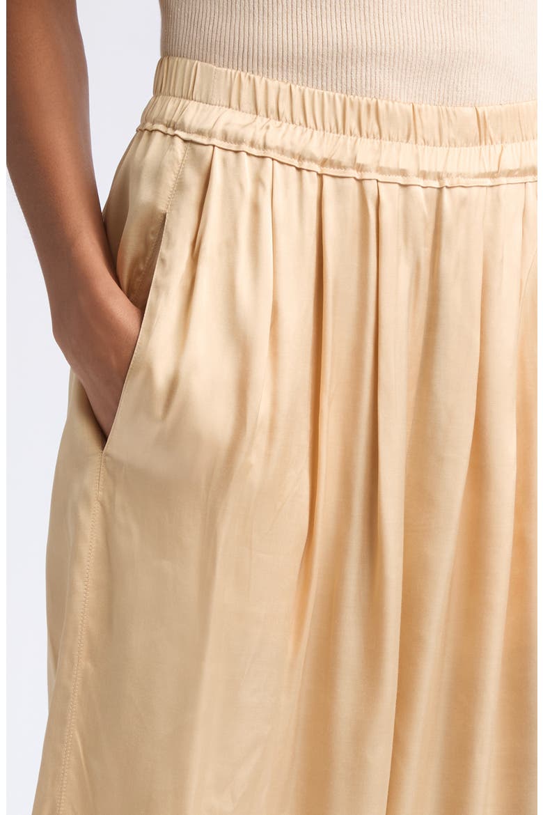 Nolia Gathered Satin Wide Leg Pants, Alternate, color, BEIGE