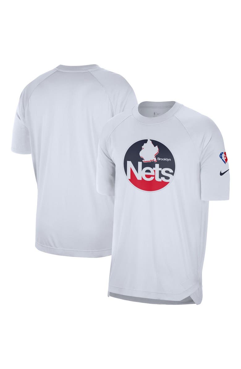 Nike Men's Nike White Brooklyn Nets 2021/22 City Edition Pregame Warmup Shooting T-Shirt, Main, color, 