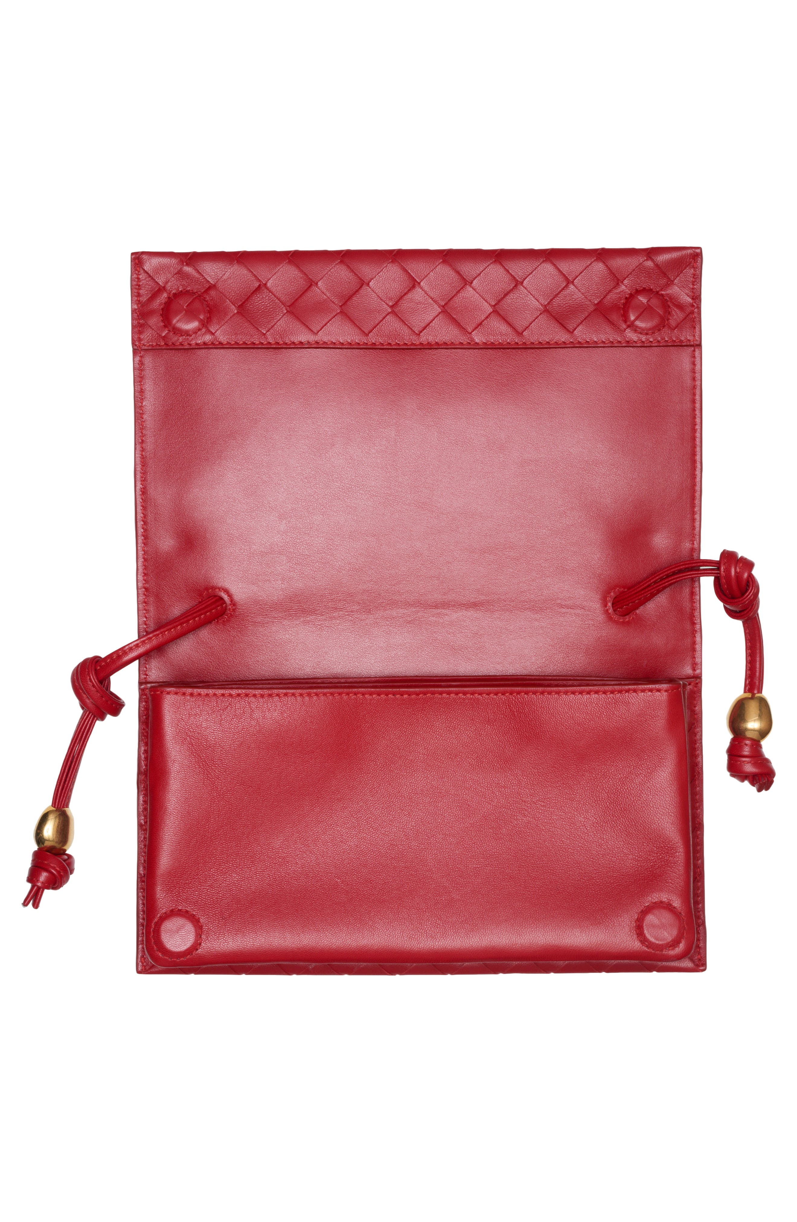 Trio Pouch Intrecciato Leather Shoulder Bag, Alternate, color, APPLE CANDY-GOLD