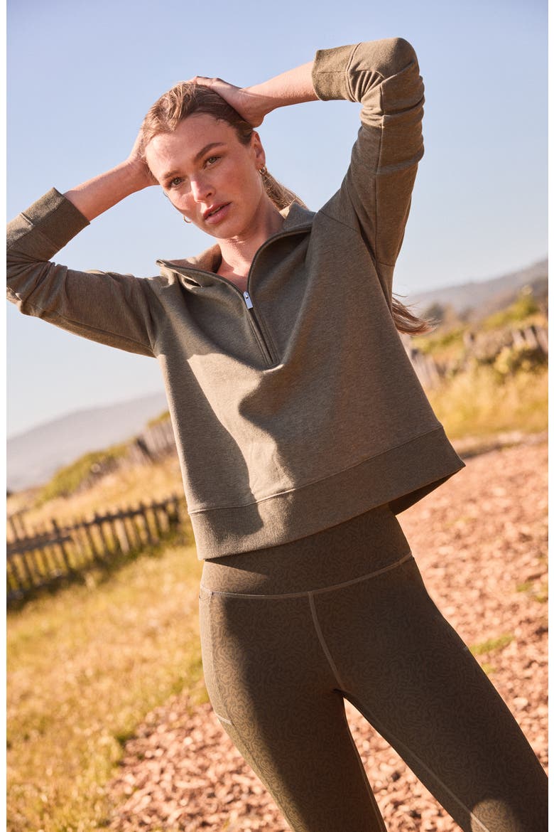 Cloud Half Zip Pullover, Alternate, color, HEATHER GRAPE LEAF