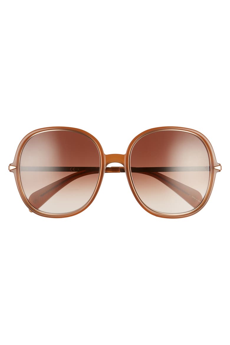 59mm Gradient Round Sunglasses, Alternate, color, BROWN