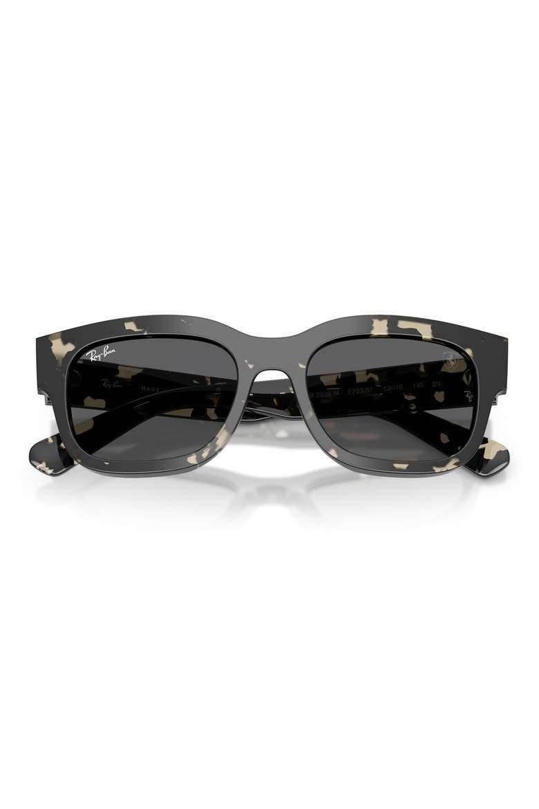 53mm Ferrari Square Sunglasses, Alternate, color, HAVANA GREY / DARK GREY