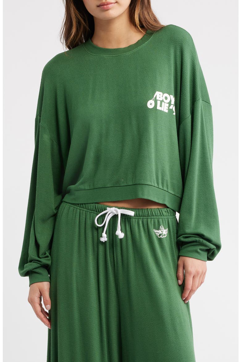 Kara Crewneck Crop Sweatshirt, Main, color, MINT